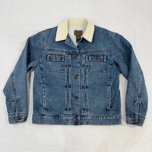 Ralph Lauren Equestrian Denim Jacket Women’s Medium Sherpa Collar